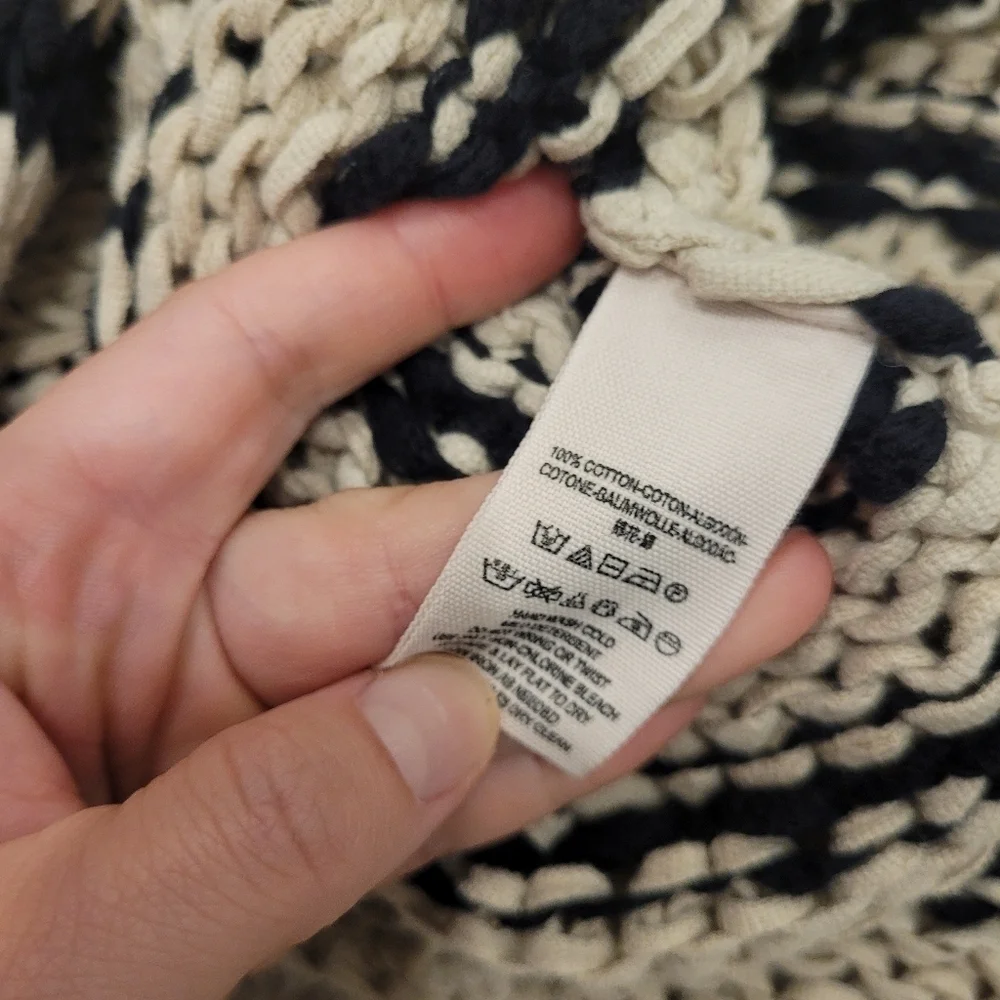 Free People Over And Easy Striped Cropped Sweater Size Small
